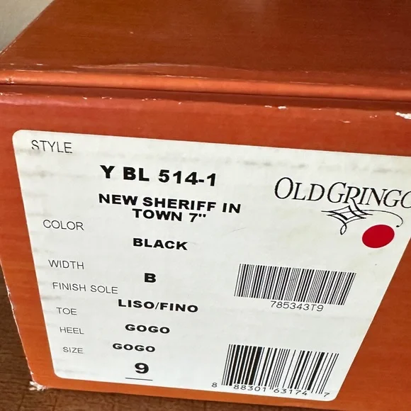 NEW YIPPEE KI YAY BY OLD GRINGO, NEW SHERIFF IN TOWN - Black Suede, Size 9B - Picture 13 of 13